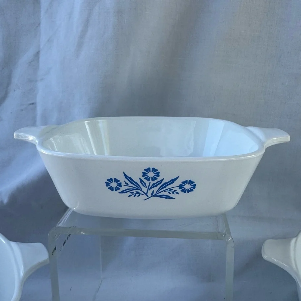 Vintage Corning Ware Blue Cornflower Baking Dishes Set of 4 Casserole Dishes
